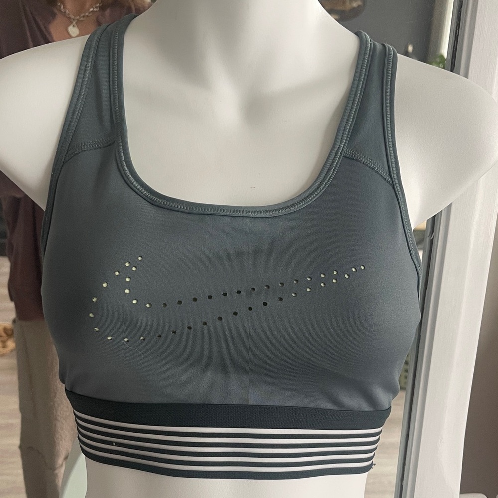 Nike Women's Pro Classic Padded Grey/Mint Sports Bra Sizes S